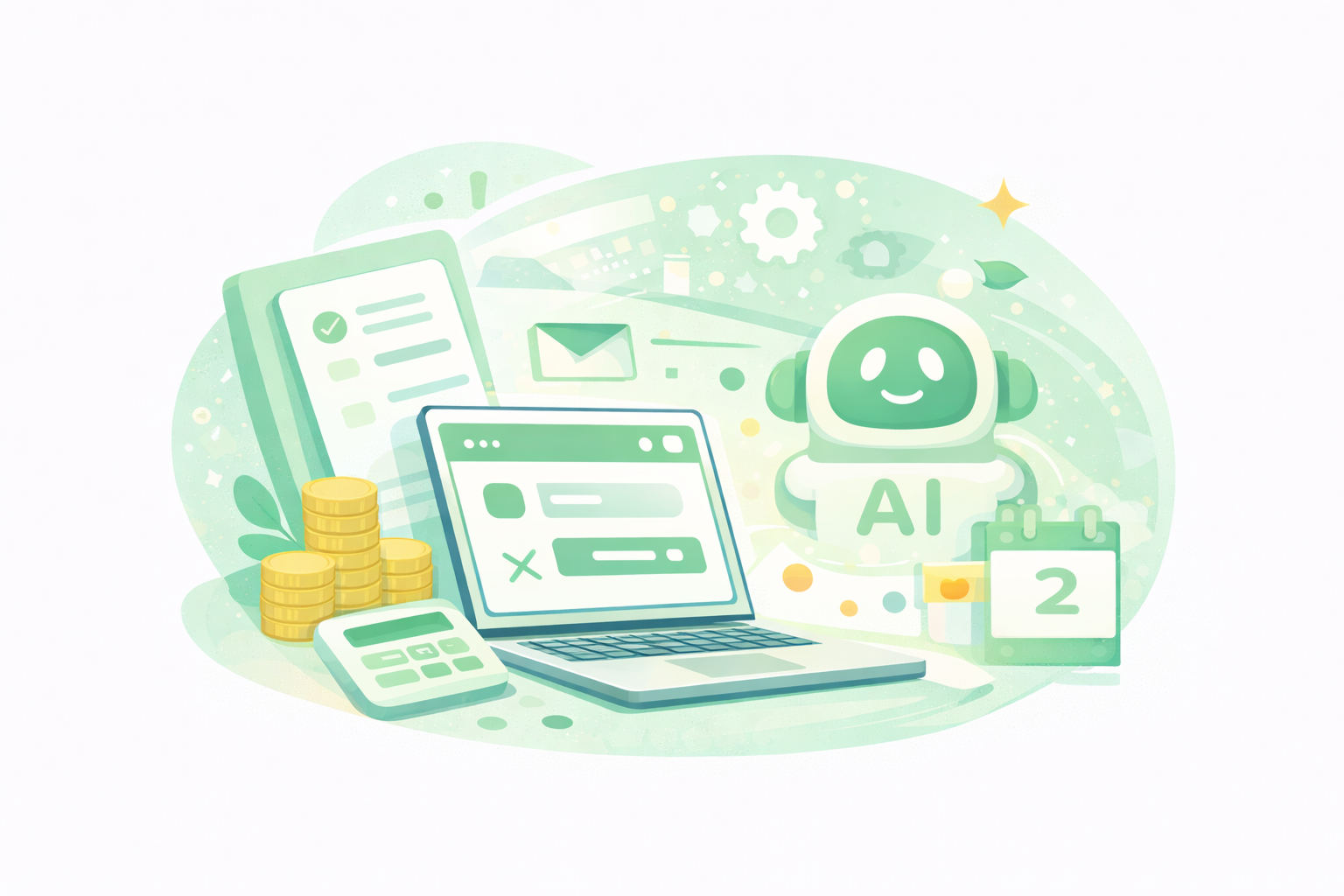 日常業務をAIで効率化するイメージ